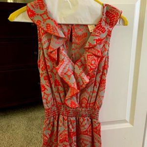 Grey and orange satin romper